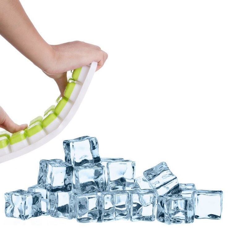 Bac à glace souple en plastique 2 pièces avec couvercle