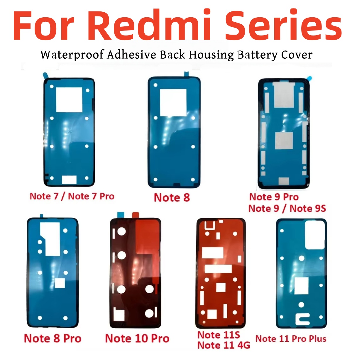 For Xiaomi Redmi Note 10 7 8 9 11 4G 12 Pro Plus 11S 9S Waterproof Adhesive Back Housing Battery Cover Glue Stickers