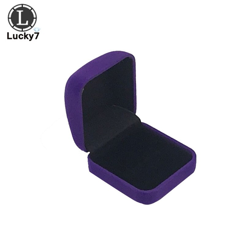 Flocking Ring Box Blue Red Black Jewelry Package Box 7 Colors Available Ring Stud Earrings Jewelry Organizer Storage Box: Purple and Black