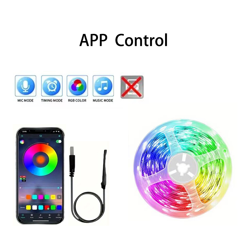 18 led-strimler med 5050 rgb-lys, usb, farveskiftende, fleksibel lampe med app-styring til rumdekoration, tv-baggrundsbelysning: Udsender farve 6 / 4 m
