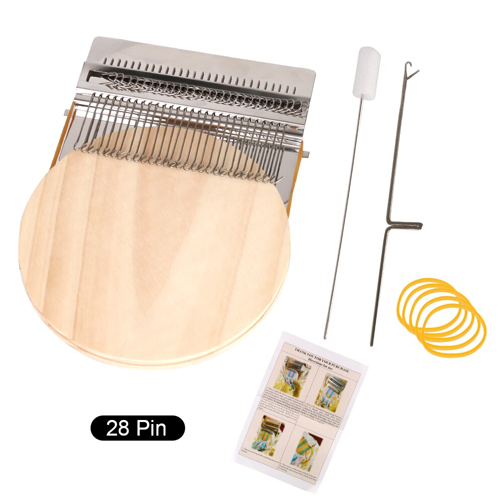 Knitting Tools Small Frame Darning Machine Small Loom For Mending Clothes and Jeans Hand Tapestry Wood Loom Weaving Frame: 28 pins