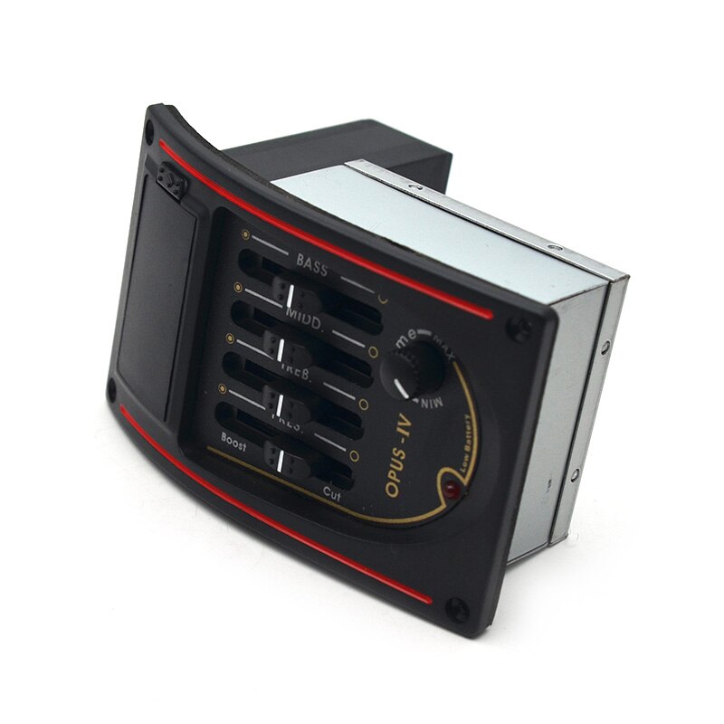 Opus-IV 4 Band Acoustic Guitar EQ Black Preamp 4-Band EQ Equalizer 96*58MM Pickup Black