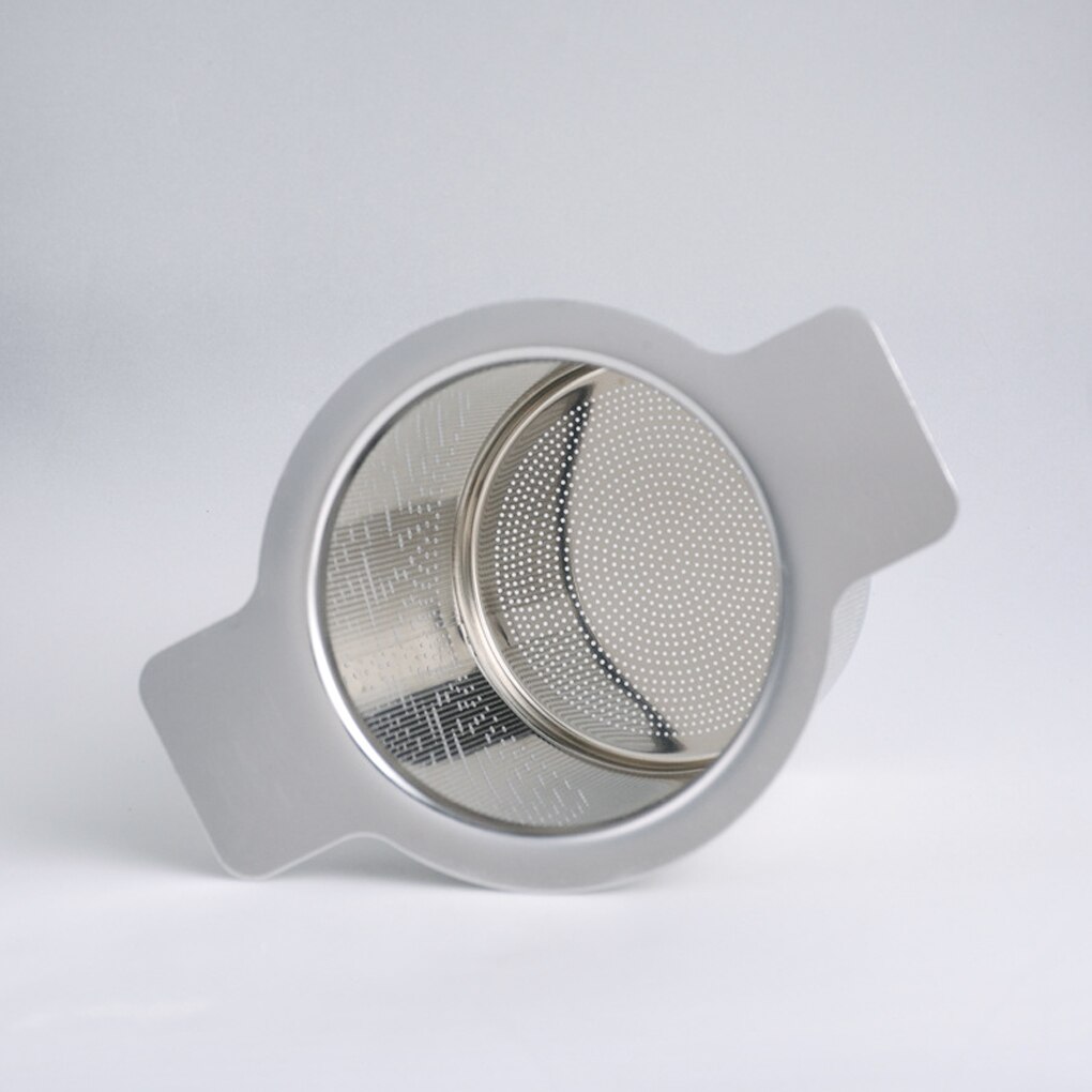 Infusor de té de doble ASA con tapa, filtro de café de malla fina de acero inoxidable, tetera, taza colgante, colador de té de hojas sueltas