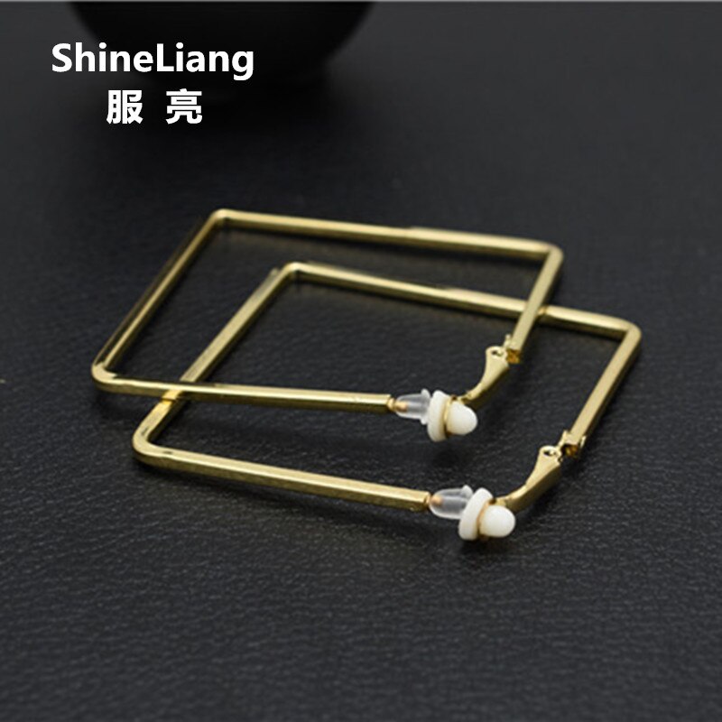 Clip On The Ear Without Piercing Earrings for Women Jewelry Fine Accessories Non Pierced Girl Students Ladies Earrings: gold clip 5cm