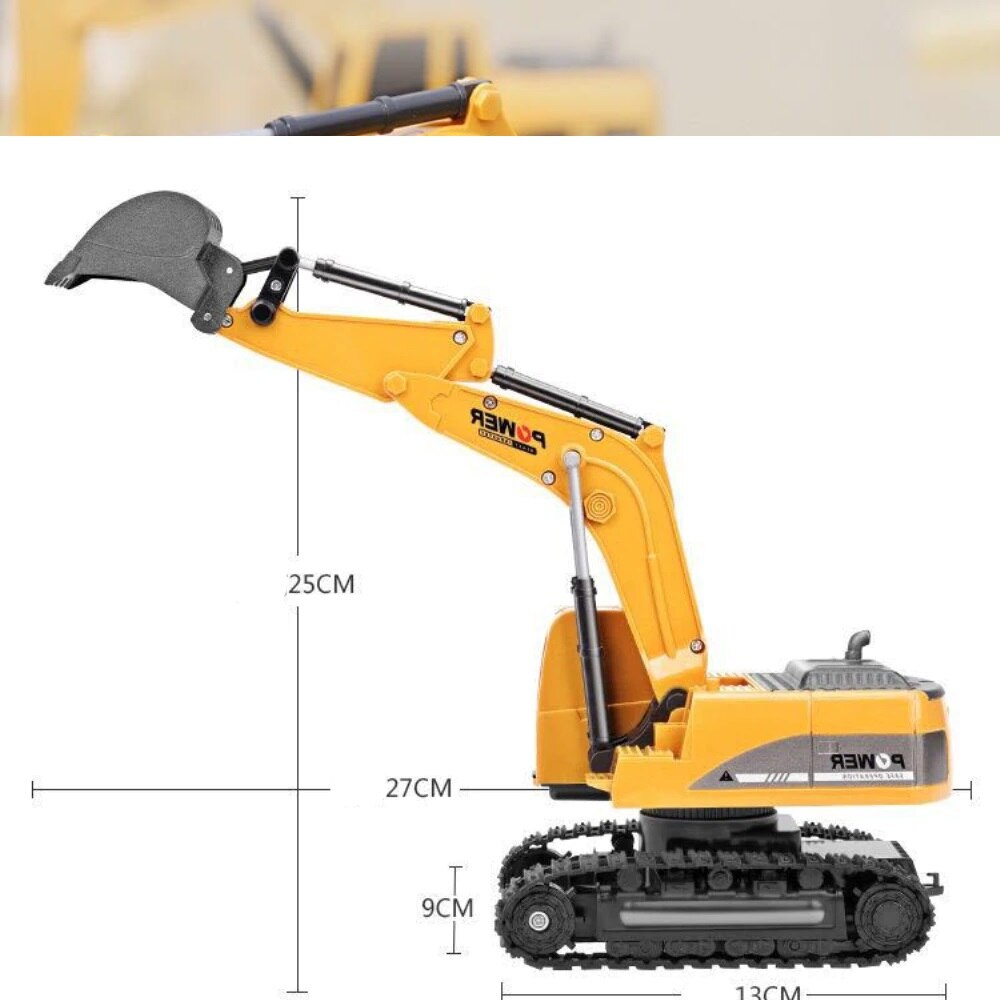 Excavadora a control remoto 2,4 Ghz, 6 CANALES, 1:24, Tecnics, juguete para niños, coche a control remoto, ingeniería, radio controlado, CGStore móvil
