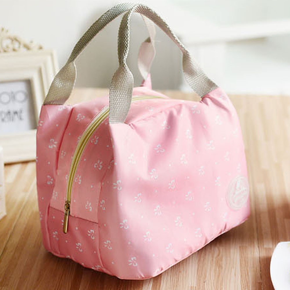 Rosa Farbe Isolierte Mittagessen Tasche Frische Kühler Thermische Lebensmittel Lagerung Mittagessen Box Reise Picknick Tragetaschen für Frauen Mädchen kinder