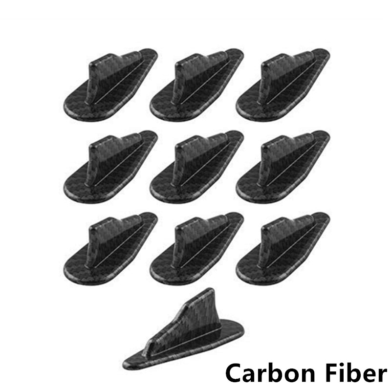 10Pcs Universal ABS Black Shark Fin Carbon Fiber Shark Fin Tail Fin Spoilers & Wings for Camry Lexus Is250 Etc Most Model