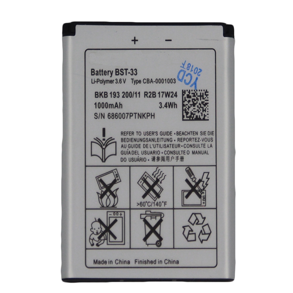Batterij 950mAh BST-33 Voor Sony Ericsson K800i K810i C702 C903 F305 G900 K550i K630i K660i W100I T700 T715 BST 33