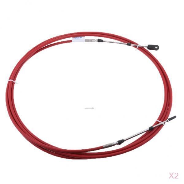 2x Universal Throttle Control Cable Red for Marine Boat Motor Outboard 10FT