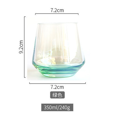 Runde vinglas krus og kopper kaffeglas whiskyglas kopper gennemsigtigt whiskyglas drikkeglas vand te kopper 350ml: Grøn