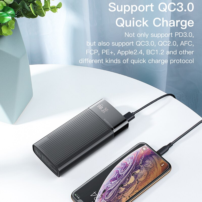 Banco de energía de 20000mAh para iPhone, Samsung, Huawei, tipo C, PD, carga rápida + carga rápida 3,0, batería externa USB