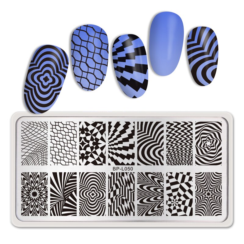 BORN PRETTY Leopard Stamp Plates for Nails Stainless Steel Square Print Animal Skull Image Nail Stamping Plates Templates: BPL050