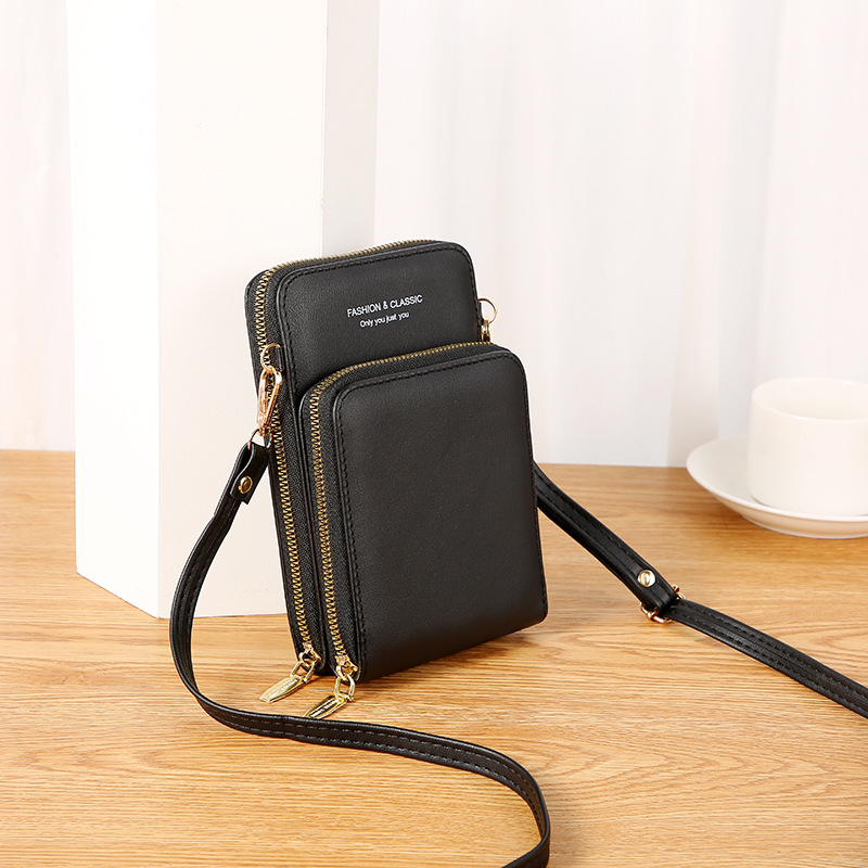 SENDEFN Crossbody Tassen voor Vrouwen Kleine Schoudertas Lederen Mobiele Telefoon Tassen met Polsbandje, Zwart SENDEFN Crossbody Tassen voor Vrouwen Kleine Schoudertas Lederen Mobiele Telefoon Tassen met Polsbandje, Zwart