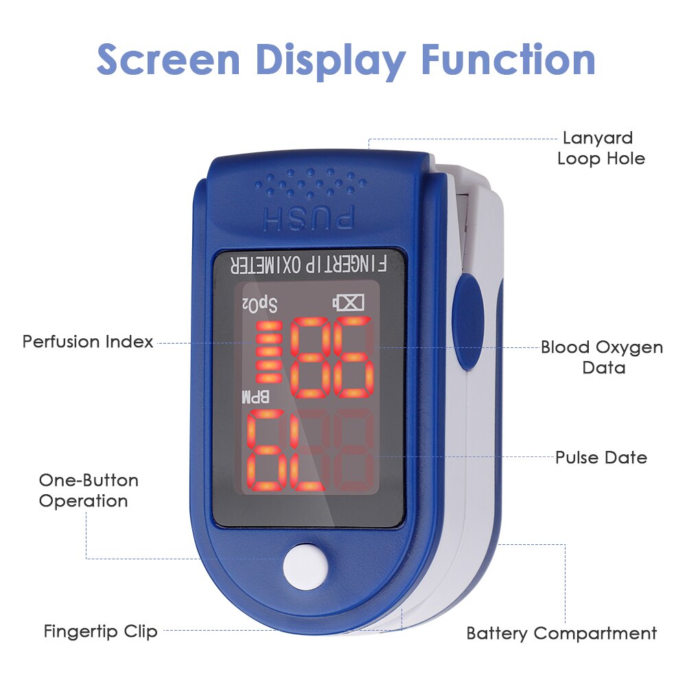 Finger Oximeter Pulse Detection Oximeter Blood Saturometer Monitor SPO2 PR Portable Pulse Oximeter Pulse Oximeter