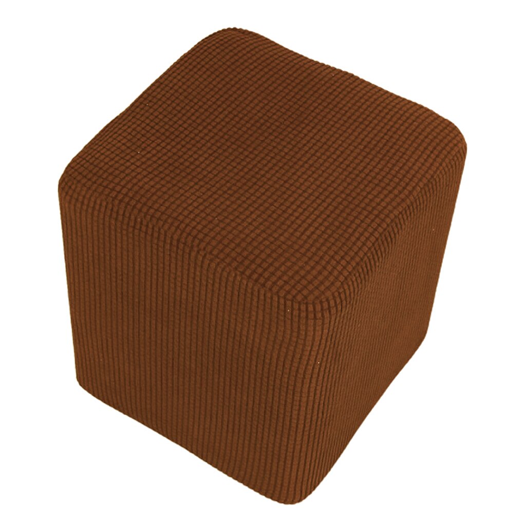 Opbevaring osmannisk slipcover protector overdimensioneret elastisk rektangel fodskammel sofa betræk til fodstøtte skammel møbler: Kaffe