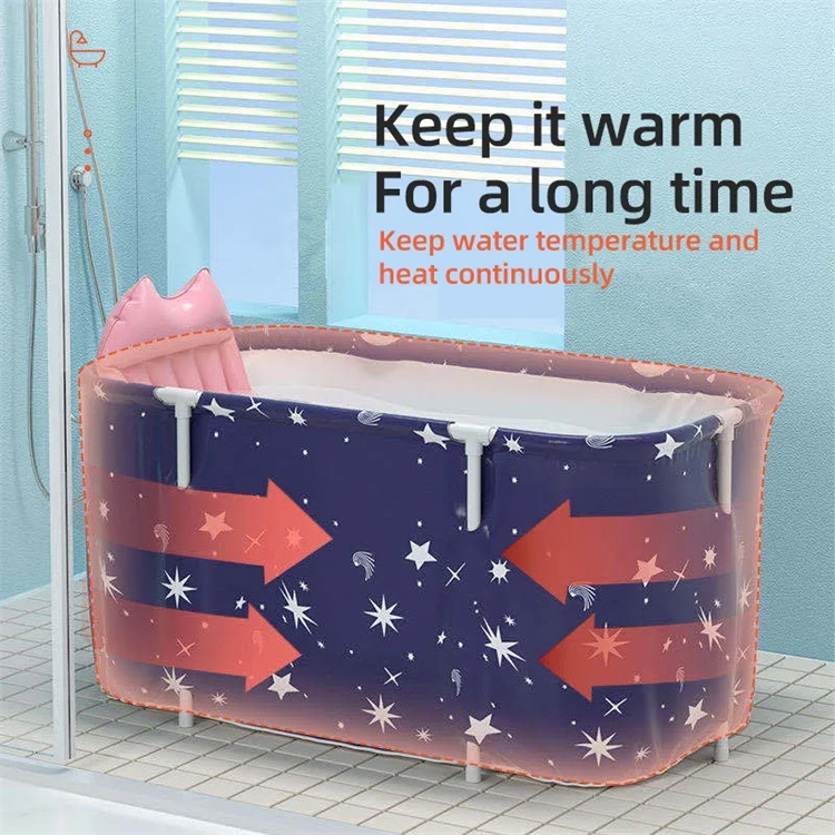 Bañera plegable portátil para adultos y niños, piscina, bañera de plástico grande, cubo para baño de hielo, bañera aislante