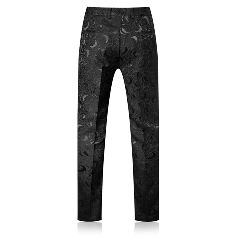 Mænd kjole bukser jacquard stof bukser mænd stor størrelse s  - 5xl hvide og sorte bukser