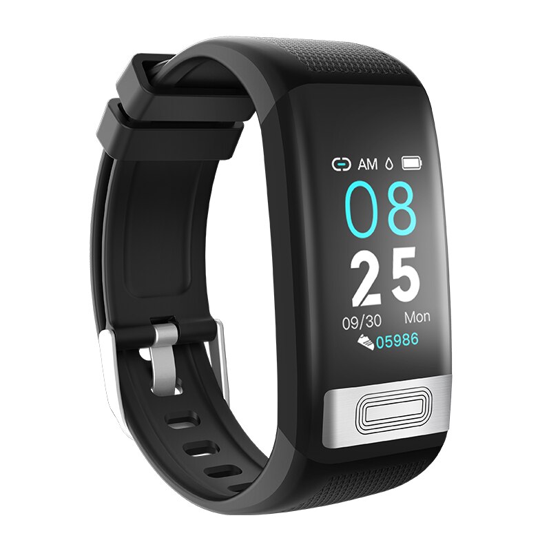 C20s smart polsbandje waterdicht fitness tracker фитнес браслет ecg hartslag bloeddrukmeter sport armband: Zwart