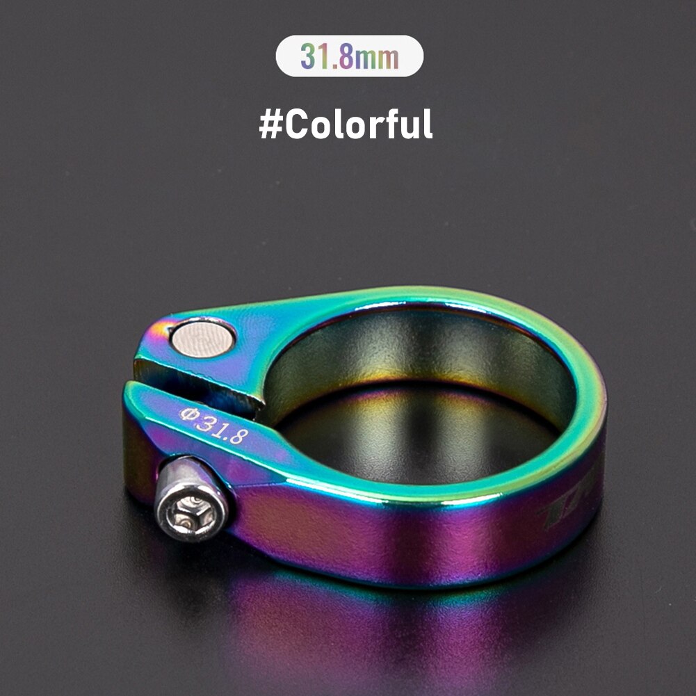 31.8/34.9MM MTB Road Bike Lock Seat Post Clamp Bicycle Saddle Seat Tube Clamp Clip Ring Universal Cycling Part: 31.8mm-Colorful