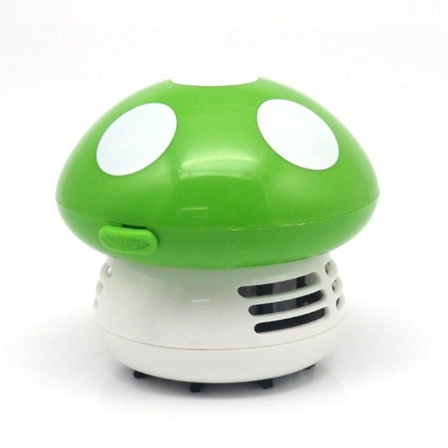 Mini aspiradora con forma de seta para coche, mesa de escritorio, aspiradora de polvo, para ordenador de casa, 6 colores: green