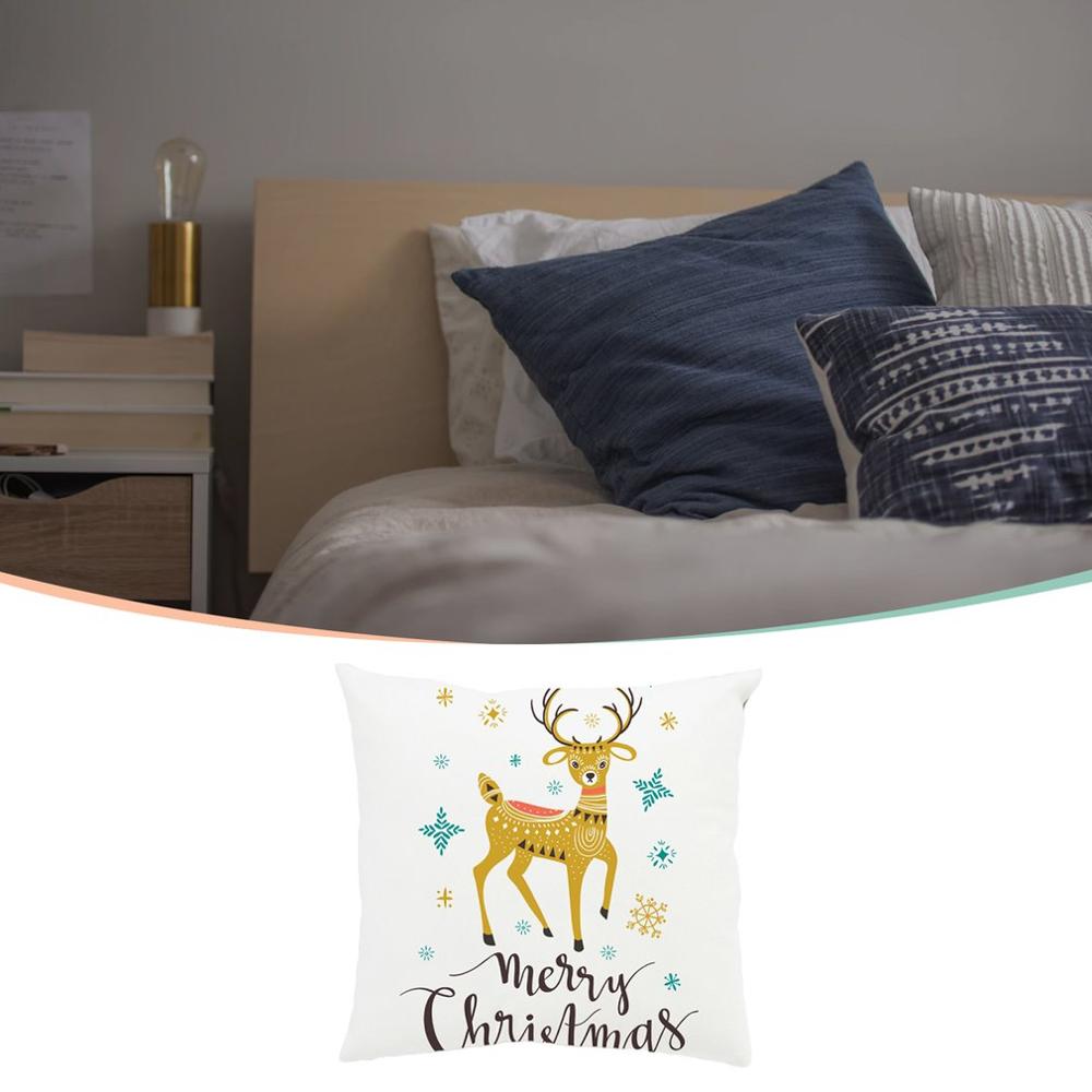 Capa de almofada quadrada natal elk geométrico dreamlike fronha capa de almofada decoração de casa sofá coxim