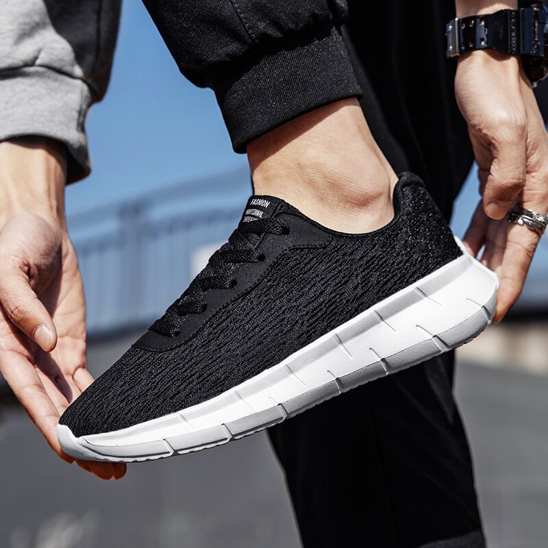 Lightweight Comfort Men Running Sneakers Mesh Breathable Fashion Athletic Shoes Large Size Jogging Tenis Masculino Outdoor Trend