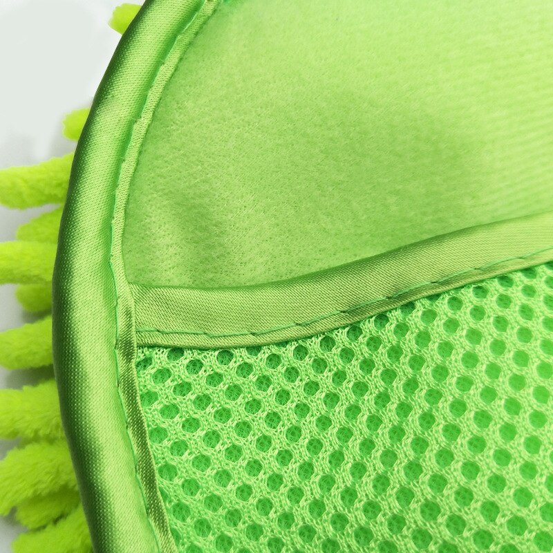 Guantes de lavado de coches Chenille, guantes de tortuga, malla con agujeros tipo sándwich con cordón, guantes para limpieza de coche, herramienta para lavado de coche