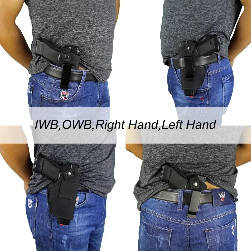 Holster Rechts Links OWB IWB Universeel voor Binnen Verborgen Draagholster voor G17 19 23 25 26 27 29 30 32 33 38 42 43 S&W M&P