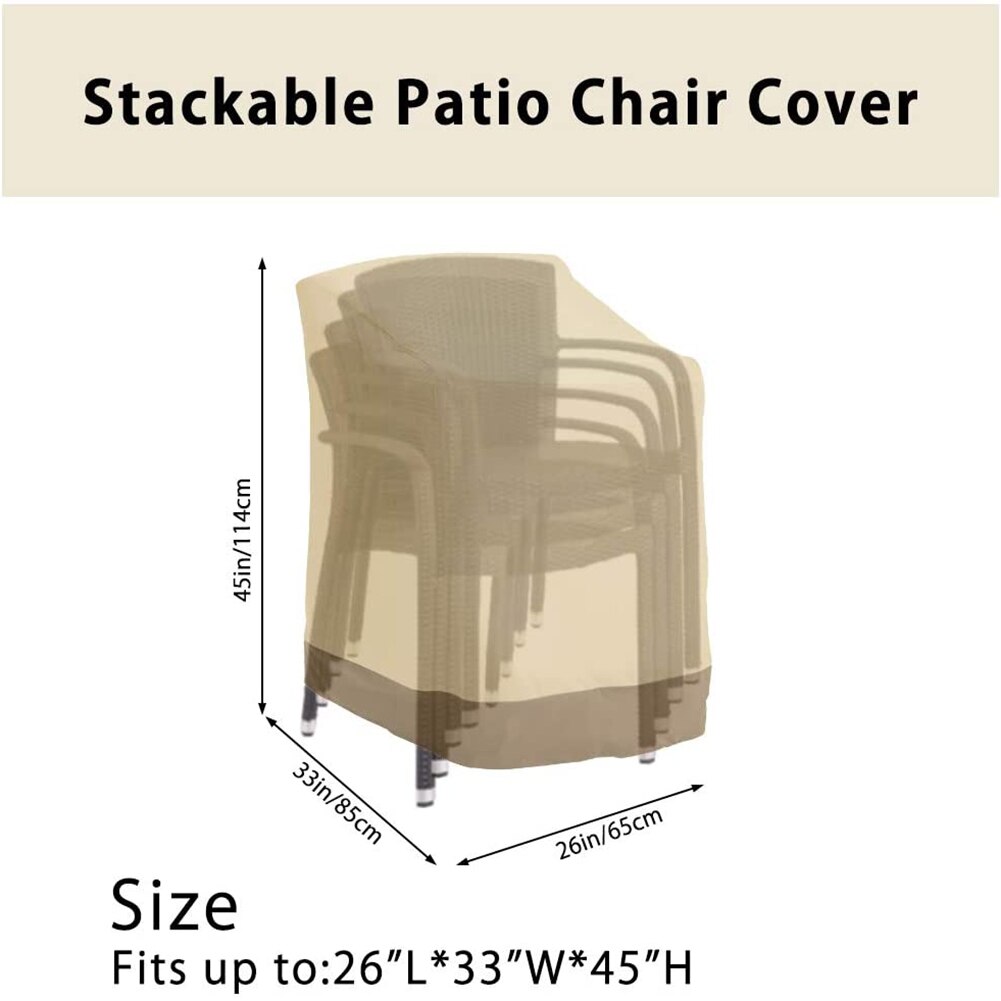 Stackable Lawn Chair Cover Waterproof Oxford Fabric Outdoor Chair Cover Armchair Protect Covers Garden Furniture Accessories E2S