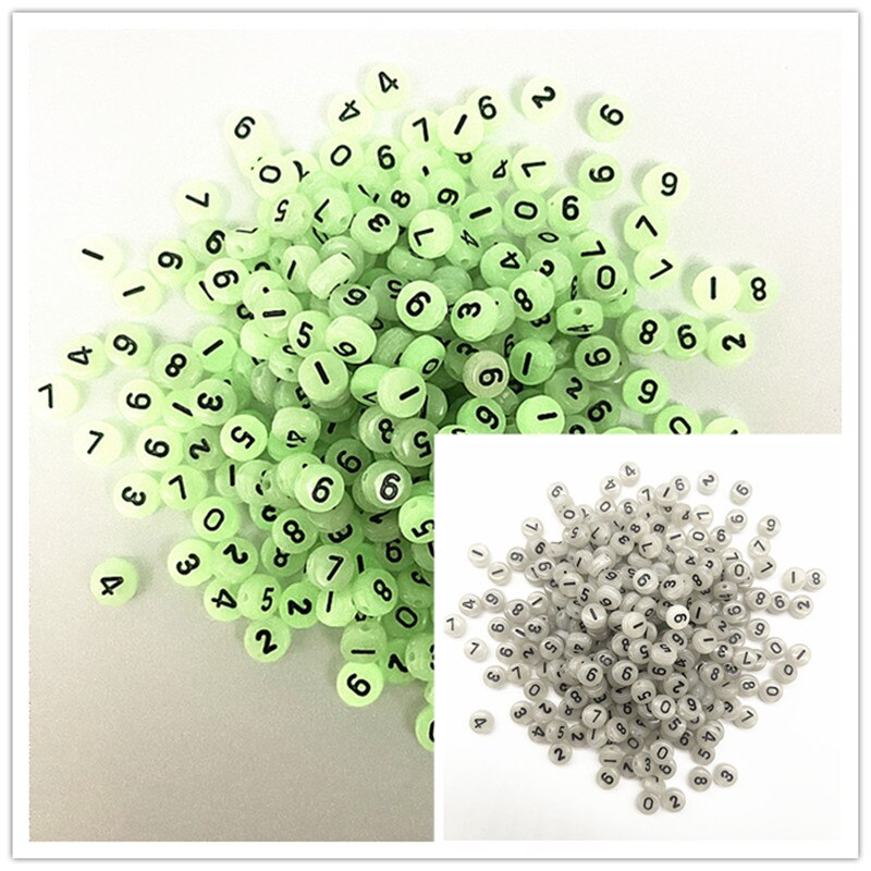 100pcs 7x4mm A-Z Luminous Beads Letter Beads Acrylic Spaced Beads for Jewelry Making DIY Charms Handmade Bracelet