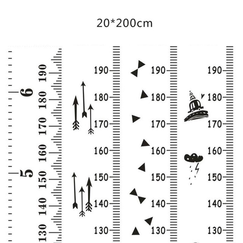 INS Style Baby Child Kids Height Ruler Growth Size Chart Height Measure Ruler Wall Sticker For Room Home Decoration