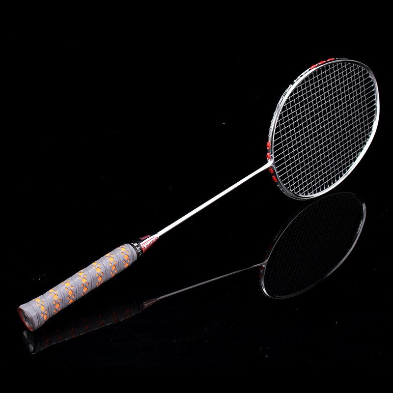 Carbon Badminton Racket Ultra-light 4U Badminton Racket Single Shot Competition Men And Women Training Racket -40: Silver