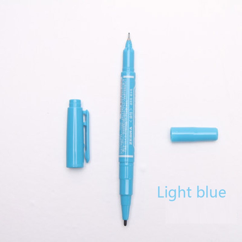 12 pièces Zèbre Huileuse Petite bicéphale Marqueur Stylo MO-120-MC à séchage Rapide Stylo N'est Pas de Décoloration, et Non toxique: Light blue