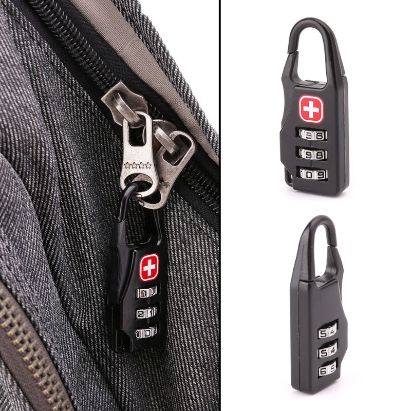 Candado con símbolo de cruz suiza, combinación de código seguro, Mini candado para equipaje, bolsa con cremallera, mochila, Maleta, cajón, Au20, 19, 1 ud.