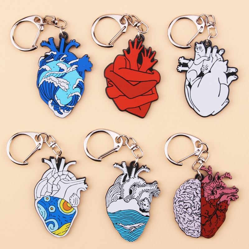 Anatomisch Hart Sleutelhanger Medische Anatomie Hart Neurologie Sleutelhanger Voor Arts En Verpleegkundige Vrouwen En Mannen Sleutelhanger Porte clef
