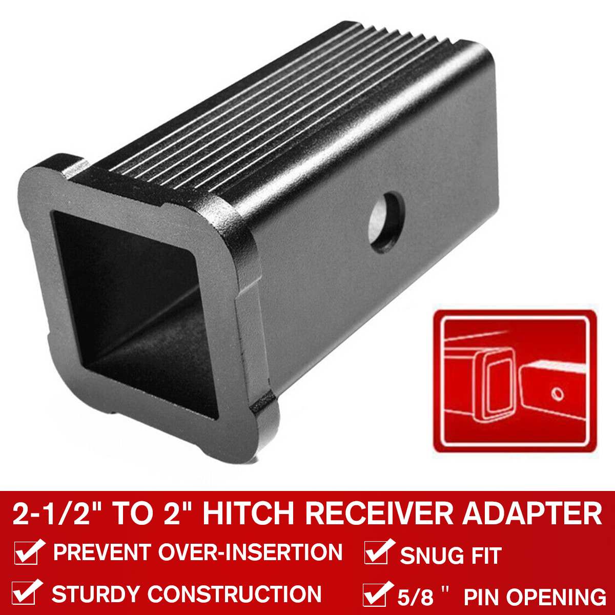 2-1/2" Class V to 2" Class III&IV Trailer Hitch Receiver Adapter Reducer Sleeve Convertor For Ford for GMC