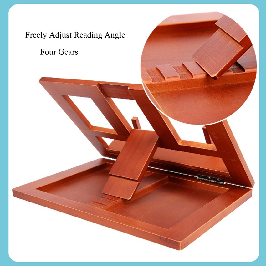 Adjustable Wooden Reading Bookend Multi-function Portable Stand Holder Book Clip Reading Rack Bookends For Student Desk Reading