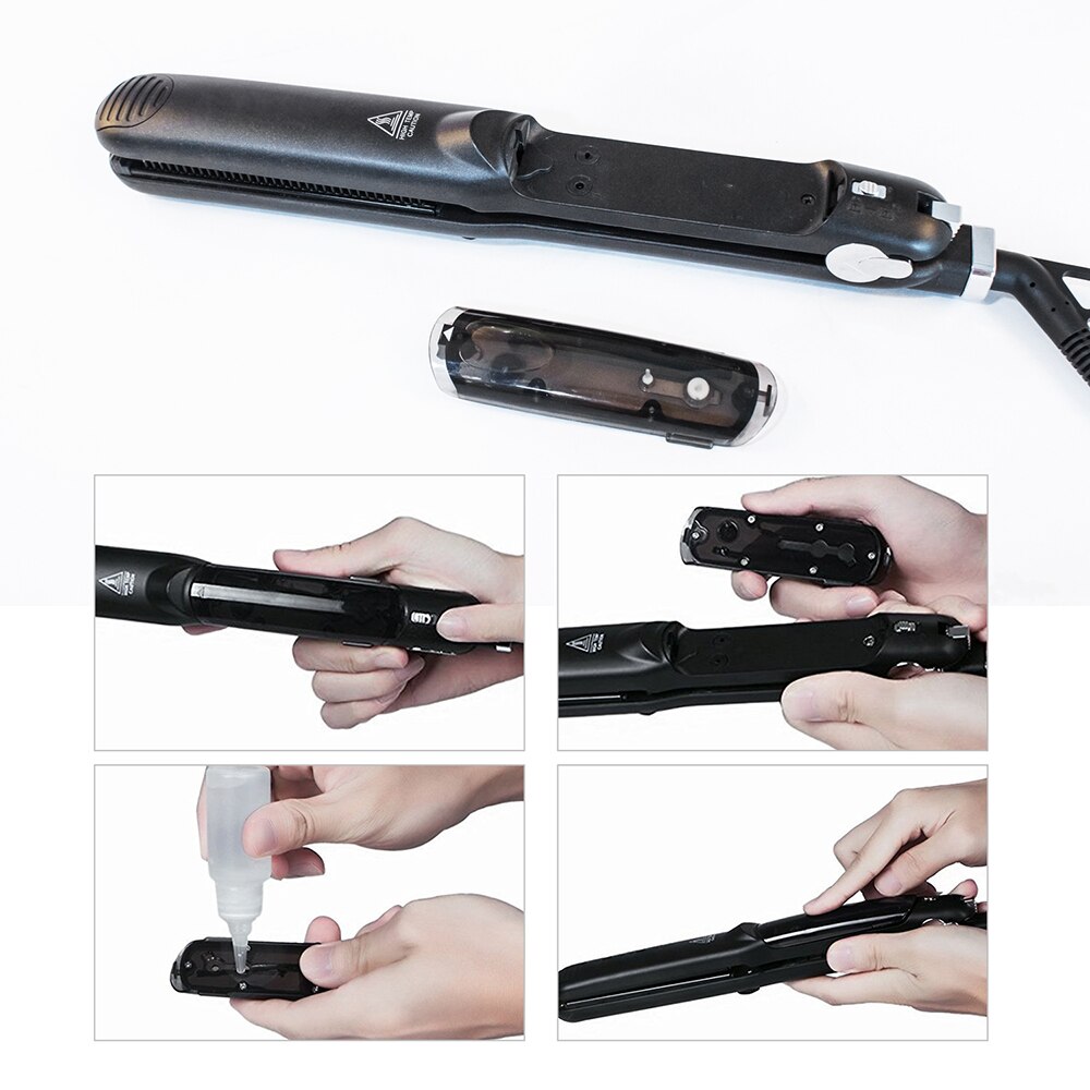 Steam Hair Straightener Brush Titanium Ceramic Flat Iron Vapor Electric Hair Comb Hair Straightening Iron Brush