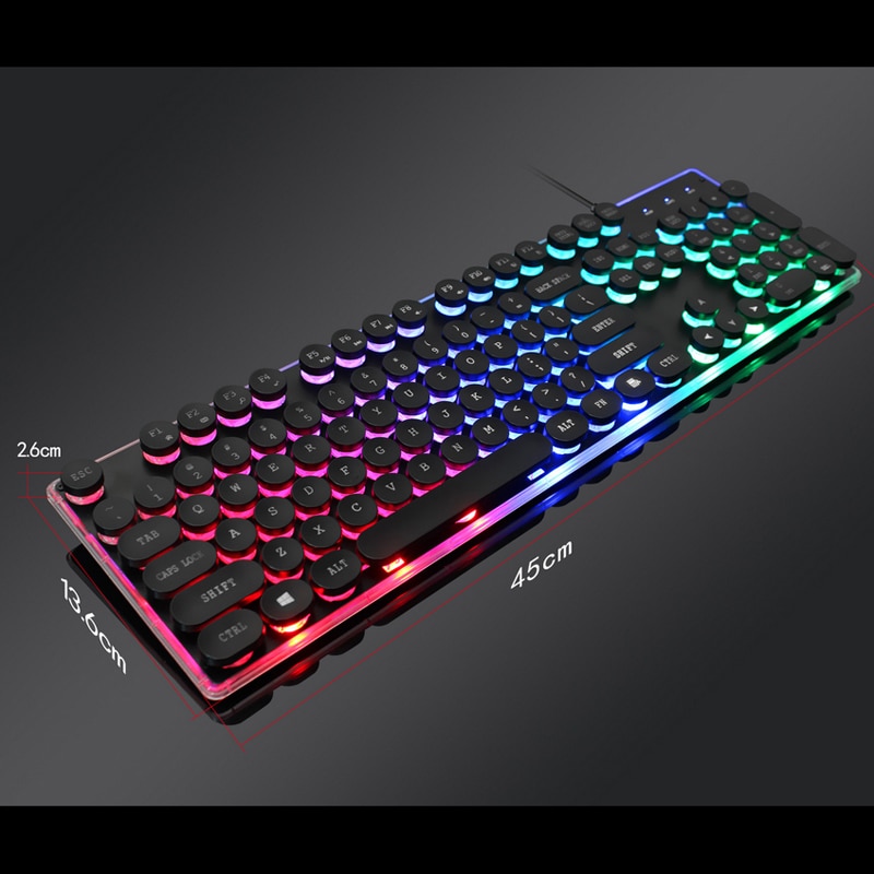 RGB LED Backlight USB Wired Gaming Keyboard & Mouse for Laptop USB Wired Ergonomic Gaming Keyboard Mouse Set Combos