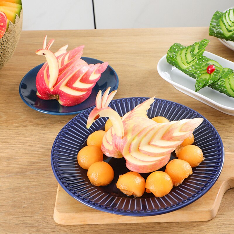 Stainless Steel Fruit Carving Knife Fruit Platter Artifact Triangle Vegetable Salad Cutter Knife Carving Blade Kitchen Accessory