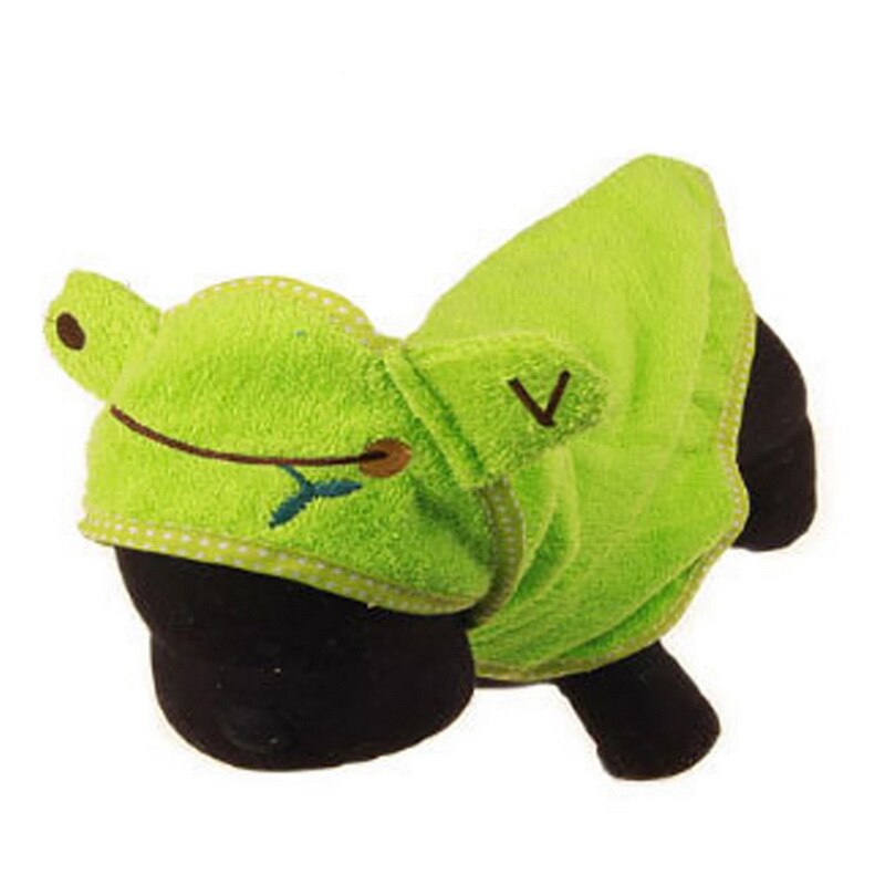 Bonita toalla para mascotas de secado suave, toalla para mascotas, sudaderas con capucha para perros y gatos, batas de baño absorbentes para cachorros, suministros de limpieza de Mascota: green / L