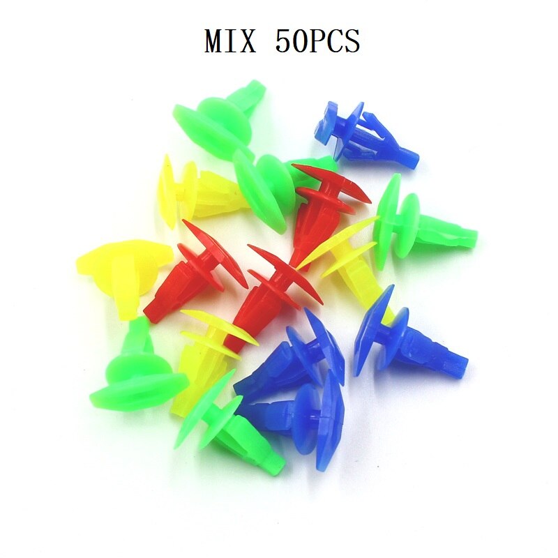 50 Pcs Mix Car Fixed Screw Square Round head Nut Screw Fixed Grommet Clip Plastic Snap In Fastener: A12 Mix 50PCS