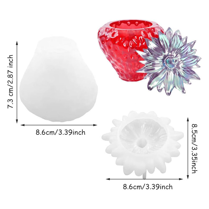 Moule en silicone rétro pour faire des récipients avec couvercle