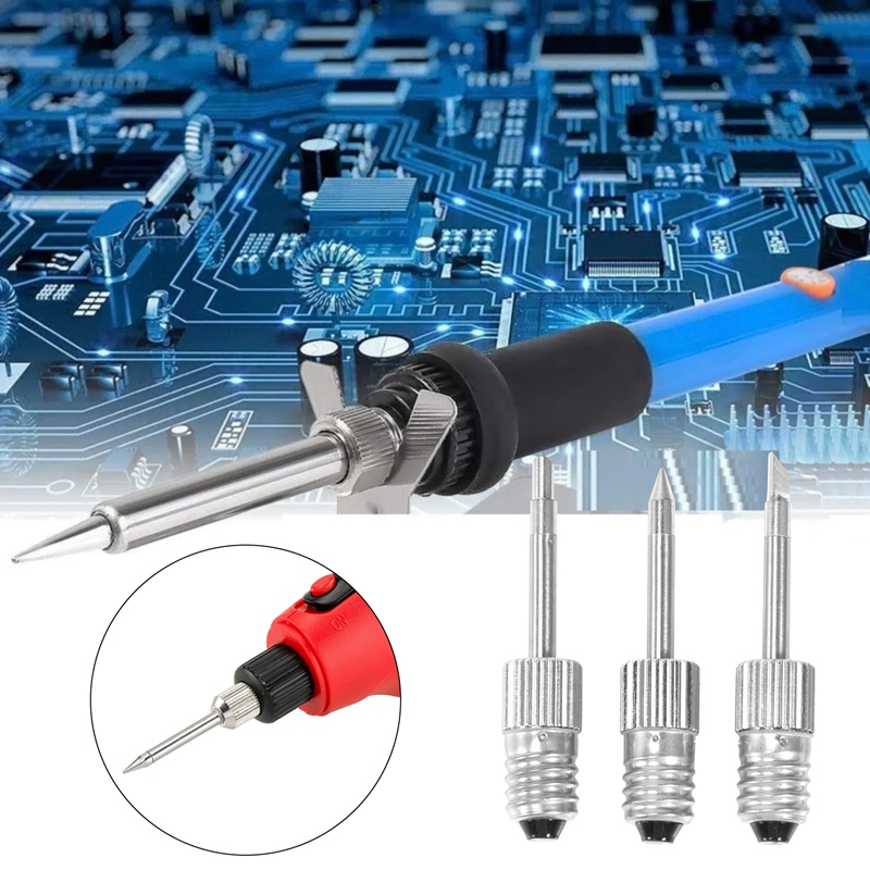 3Pcs Brass Soldering Tips USB Soldering Iron Head Welding Soldering Tips For E10 Interface Soldering Stations
