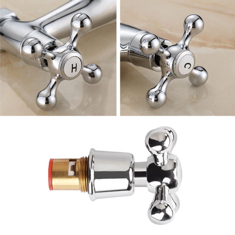 1Set Copper Cross Handle Bath Sink Faucet Handle for Kitchen Bathroom Sink Water Faucet Mixer Accessories