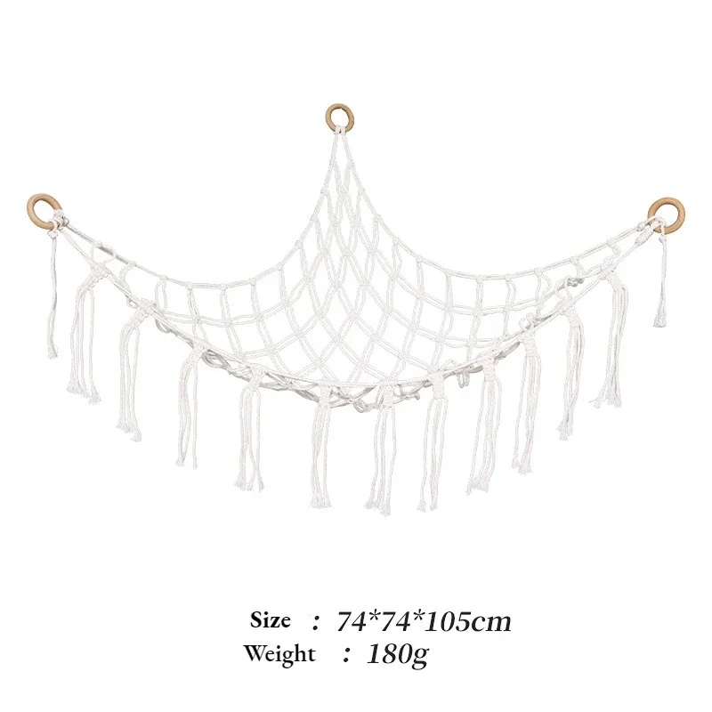 Boho Hangmat Net Speelgoed Opslag Kinderkamer Opslag Decoratie Speelgoed Knuffels Speelgoed Hangmat Net Organiseren Opslag Hangmat: Black