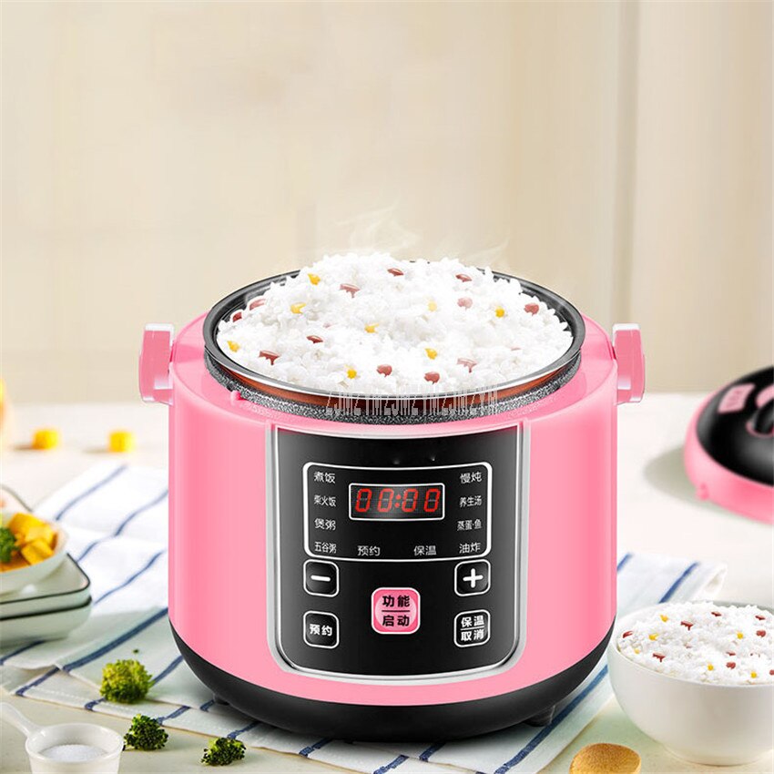 2L Mini Intelligent Electric Rice Cooker Non-stick Inner Tank 2-4 Person Household Soup Congee Rice Cooking Machine 220V Y-MFB6