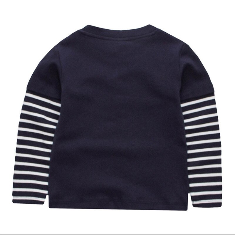 Hoppa bebis applikation pojkar t-shirts toppar långärmade tecknade barn t-shirt barnkläder vår höst t-shirt pojkar toppar t-shirts