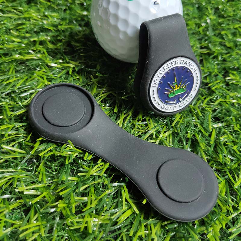 Durable Silicone Set Magnetic Golf Ball Marker Hat Clip Black Blue Orange Removable Golfing Accessories