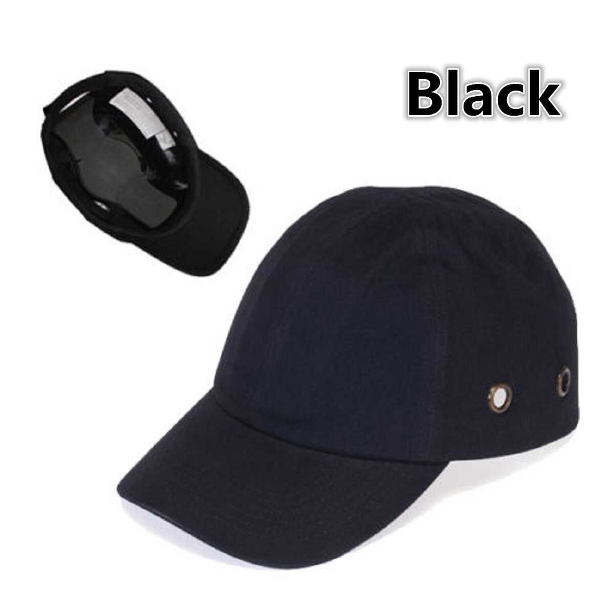 Adjustable Safety Bump Cap Lightweight and Breathable Hard Hat Head Helmet Workplace Construction Site Head Protection Cap: Black